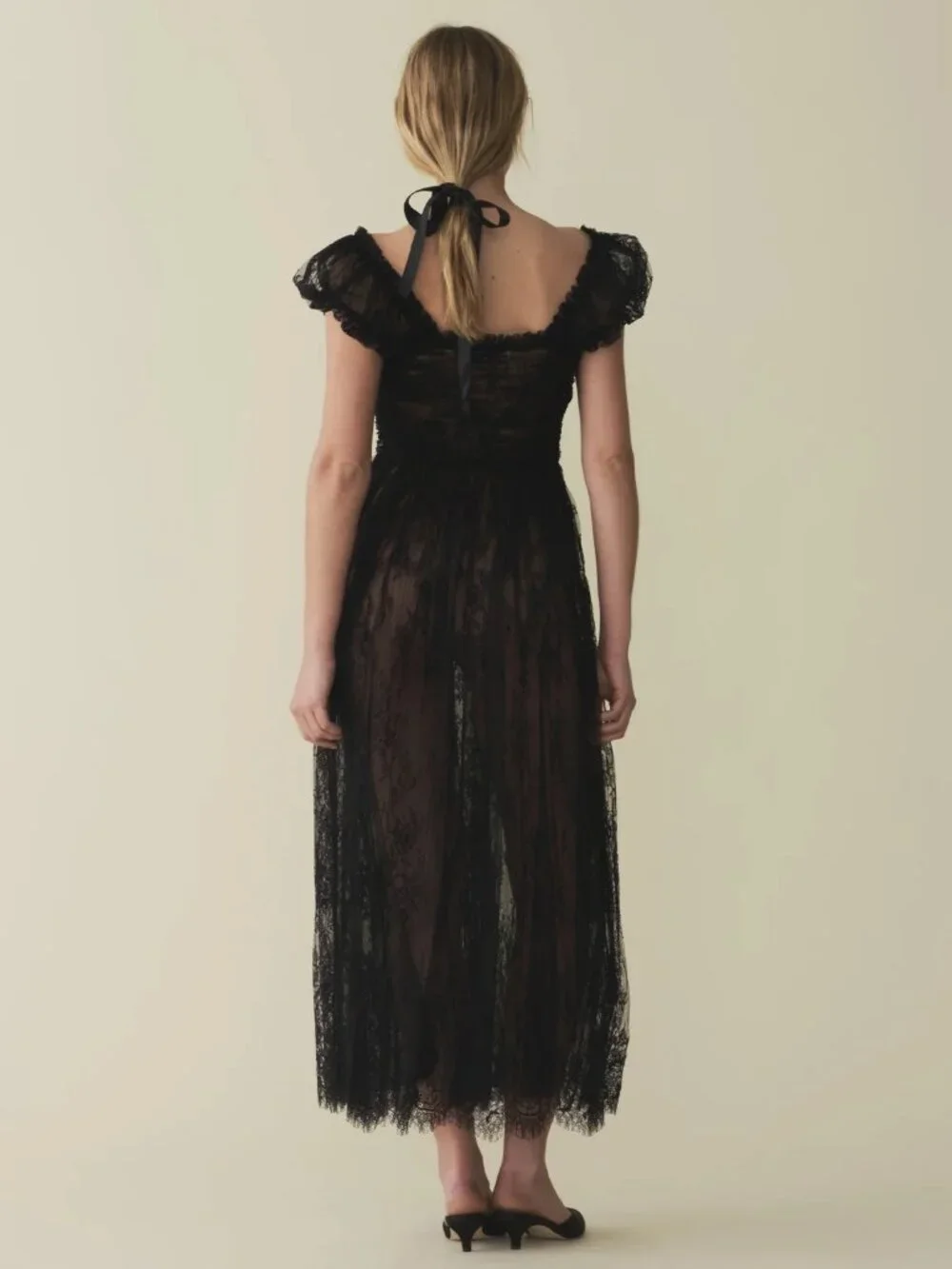 Dôen 'Pamelina' Lace maxi dress, black, S - Picture 6 of 9